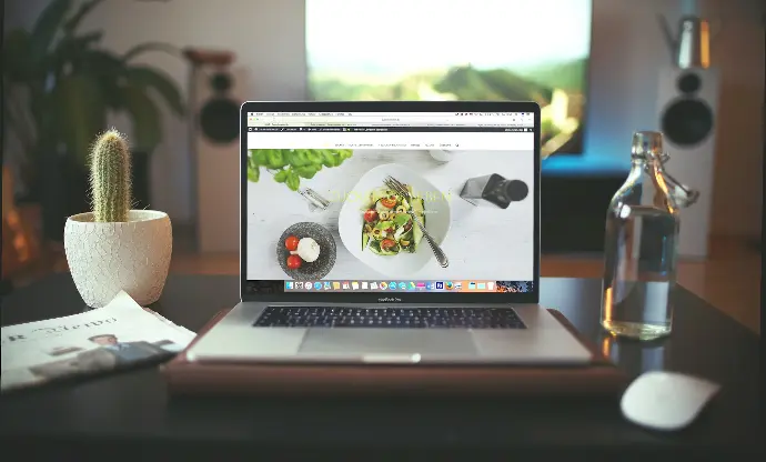 MacBook Pro showing vegetable dish